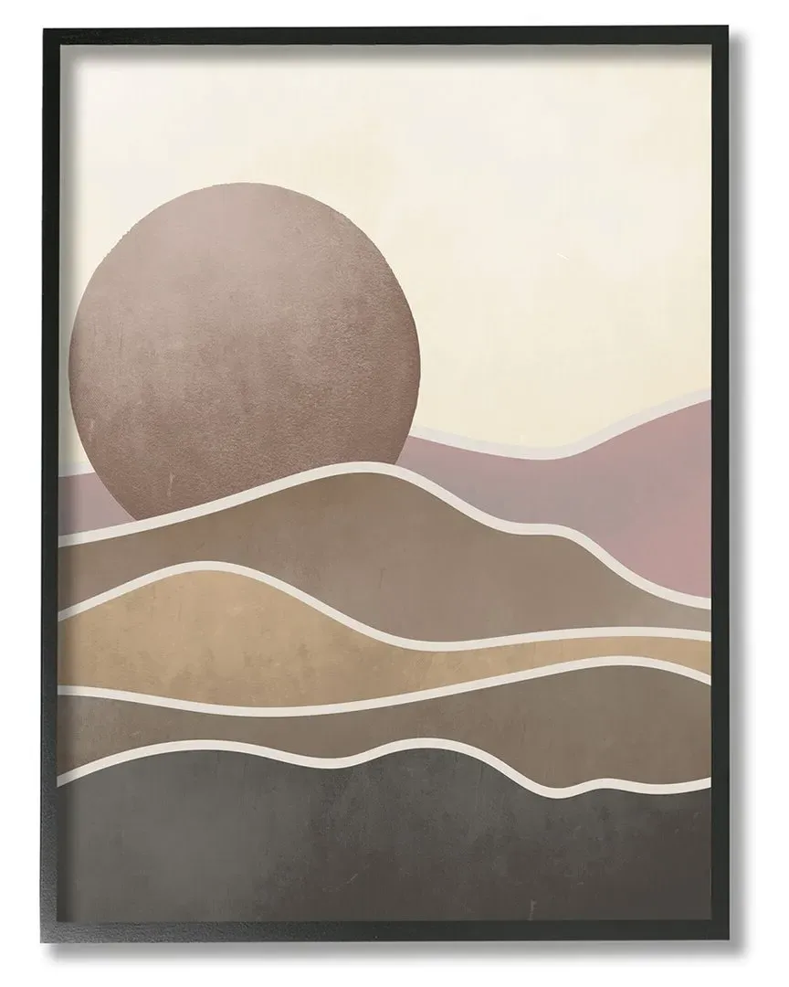 Lil' Rue Boho Desert Sun Dunes Framed Giclee Wall Art - Black