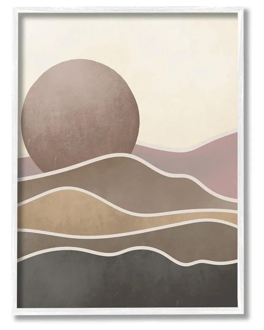 Lil' Rue Boho Desert Sun Dunes Framed Giclee Wall Art - White