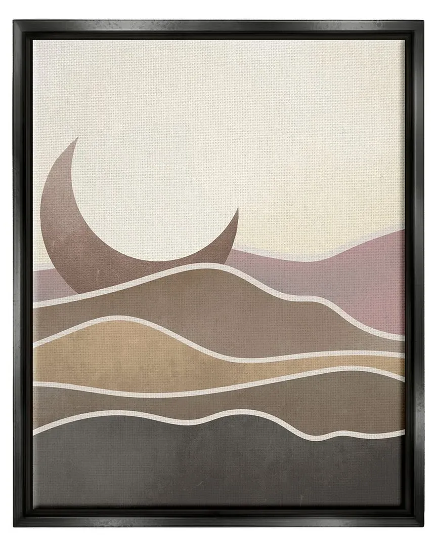 Lil' Rue Desert Moon Sand Dunes Floater Canvas Wall Art - Black