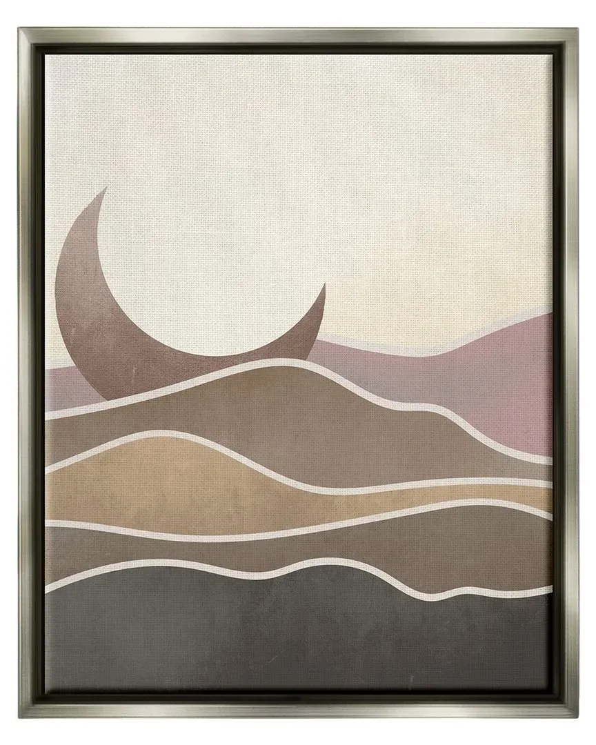 Lil' Rue Desert Moon Sand Dunes Floater Canvas Wall Art - Gray
