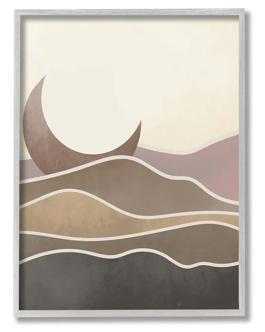 Lil' Rue Desert Moon Sand Dunes Framed Giclee Wall Art - Gray