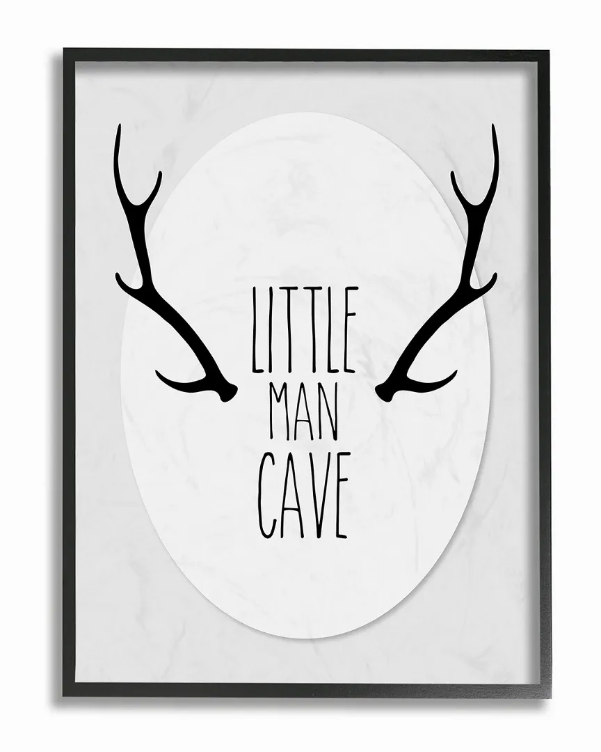 Little Man Cave Antlers by Karen Zukowski Framed Art - Black image