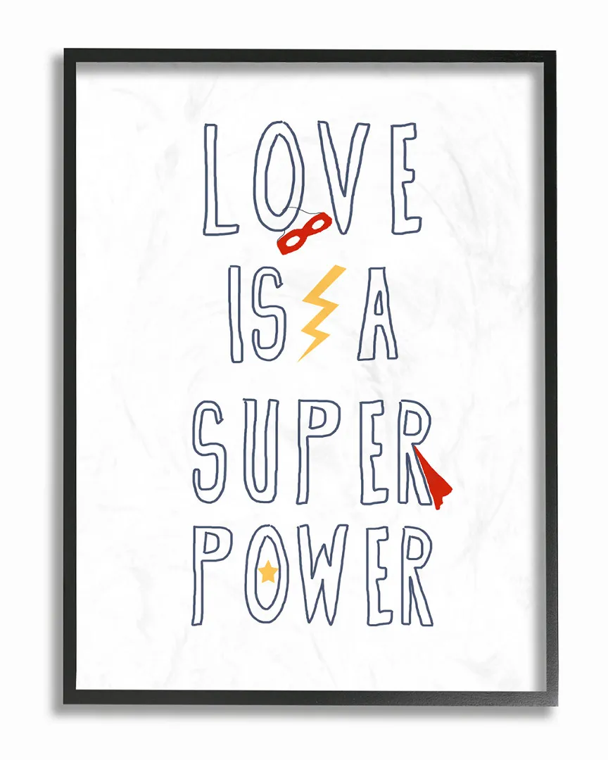 Love Is A Superpower Cape And Mask Framed Art - Black image