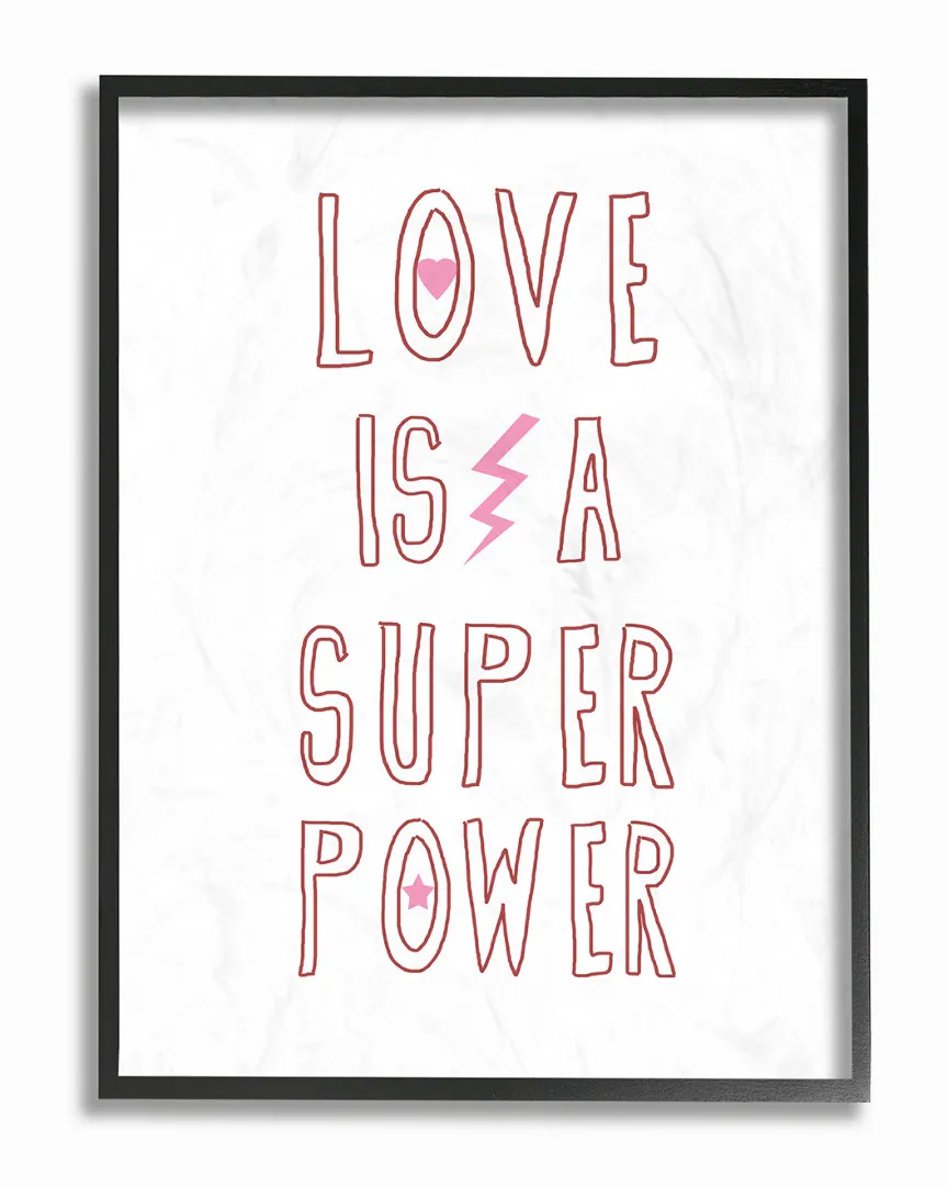 Love Is a Superpower Framed Art - Black