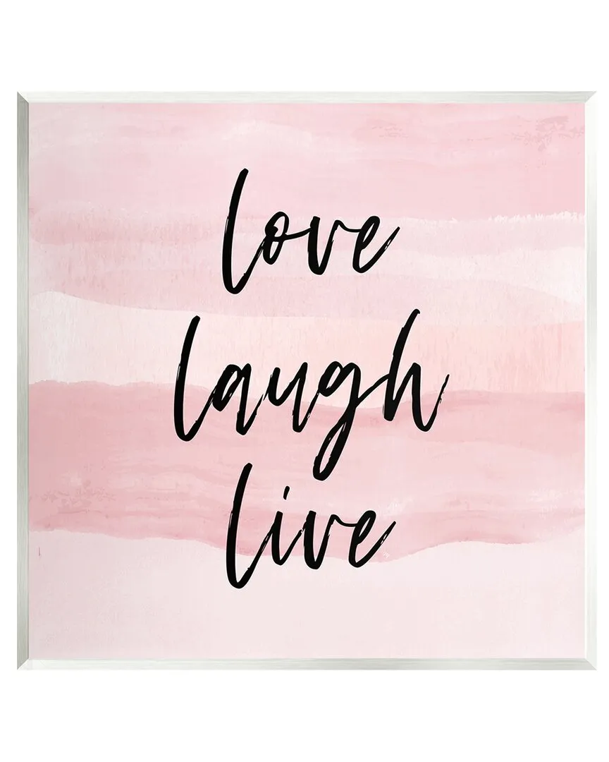 Love Laugh Live Phrase Wall Plaque - Pink image