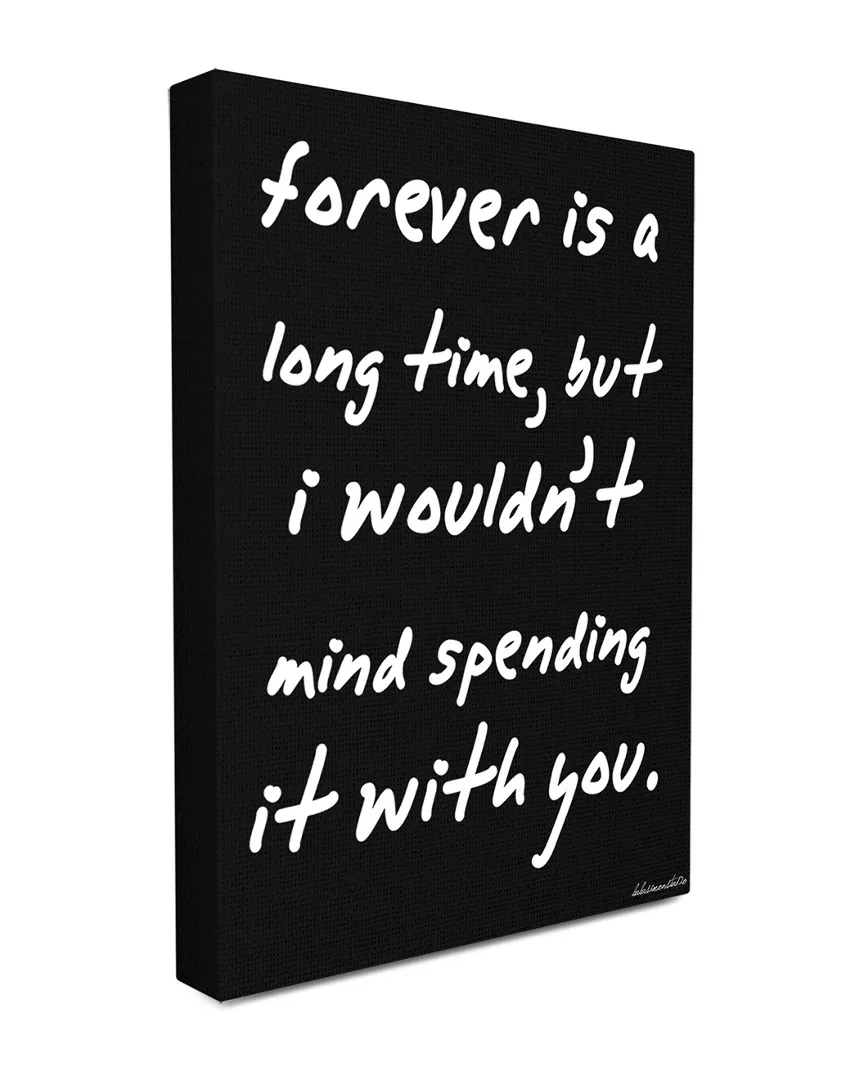 lulusimonSTUDIO Forever is a Long Time Canvas Wall Art - B&W image