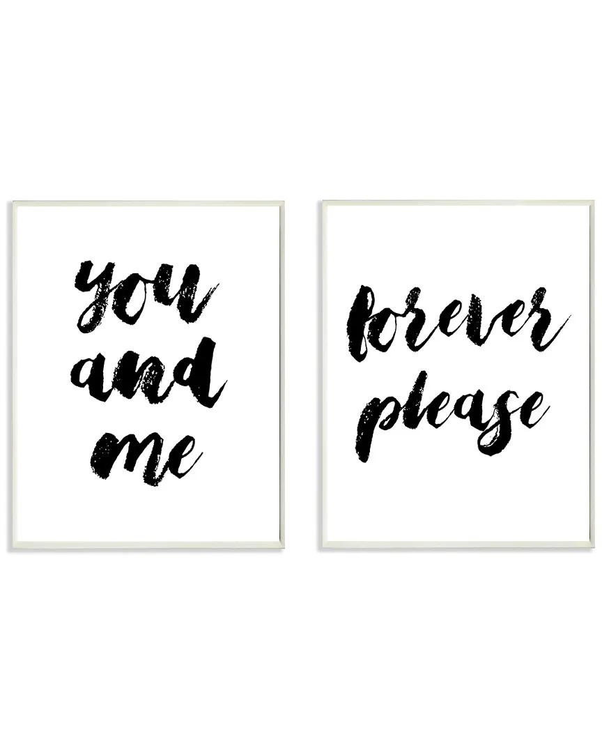 lulusimonSTUDIO You And Me Forever Please 2pc Wood Wall Plaque Set image