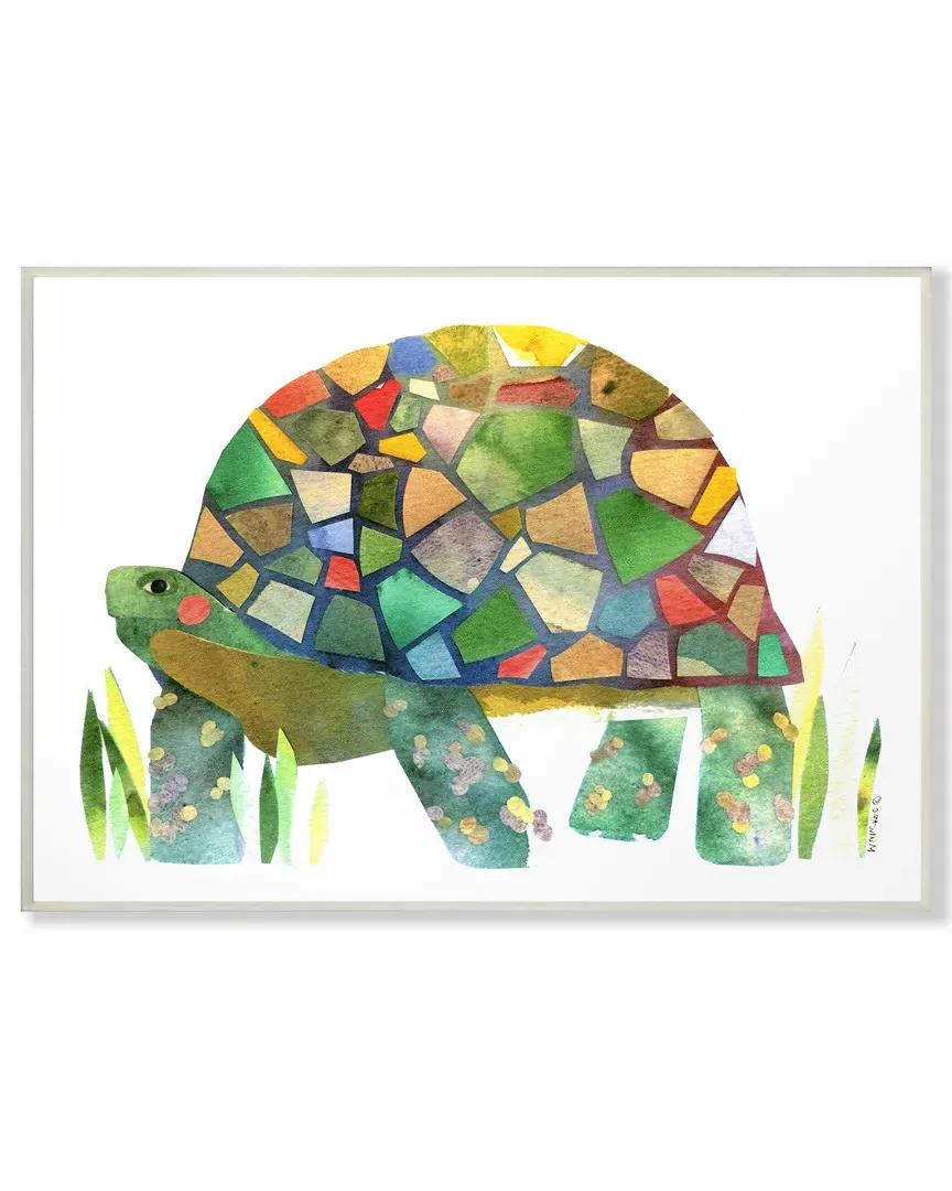 Marley Ungaro Watercolor Cutout Collage Turtle Framed Art - White