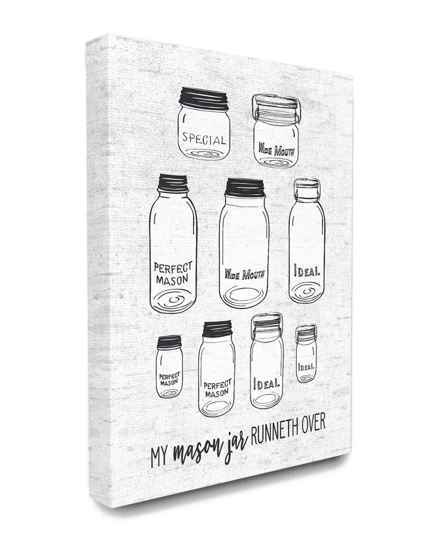 Mason Jar Canvas Art Print with Birch Typography image
