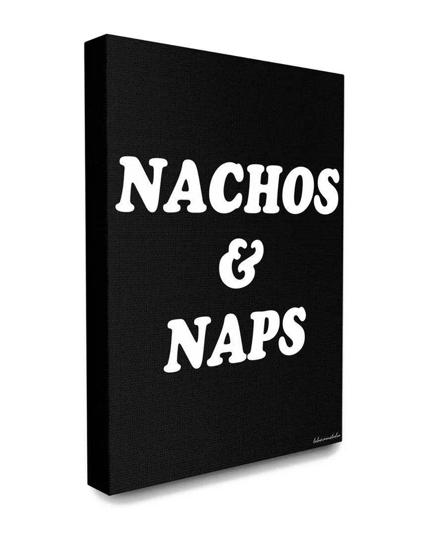 Nachos And Naps Script Typography Canvas Art Print image