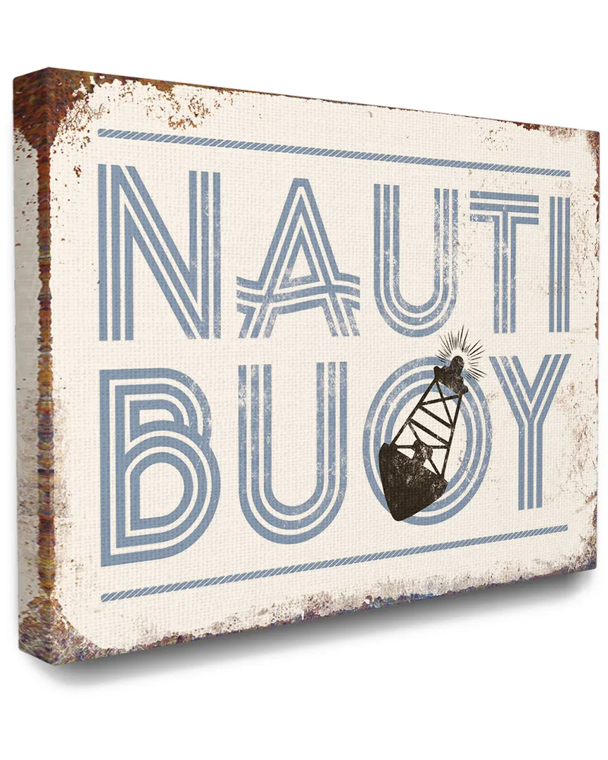 Nauti Buoy Ocean Beach Typography Canvas Art Print image