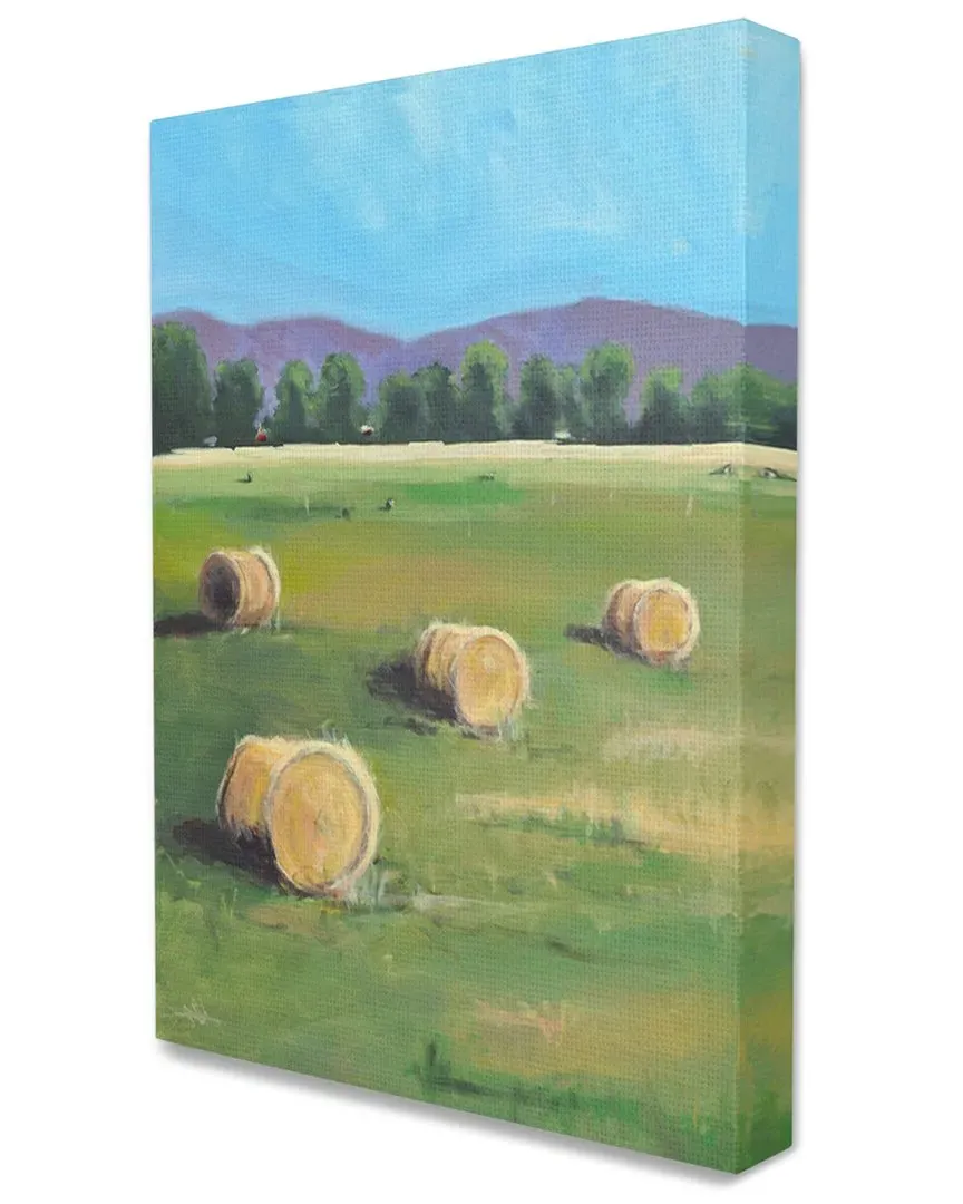 Open Country Farmland Landscape Canvas Wall Art - Green
