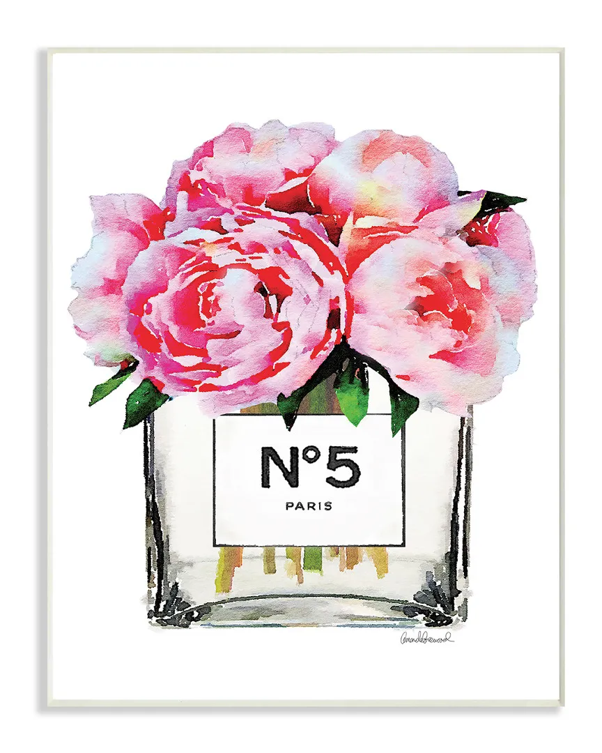 Paris Vase With Pink Peony Lithograph Print - White image