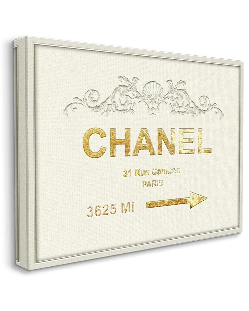 Parisian Fashion Sign Stretched Canvas Wall Art - Tan image