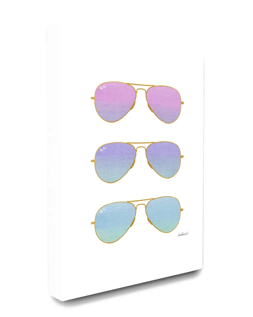 Pink Purple and Blue Sunset Aviator Sunglasses Canvas Art Print
