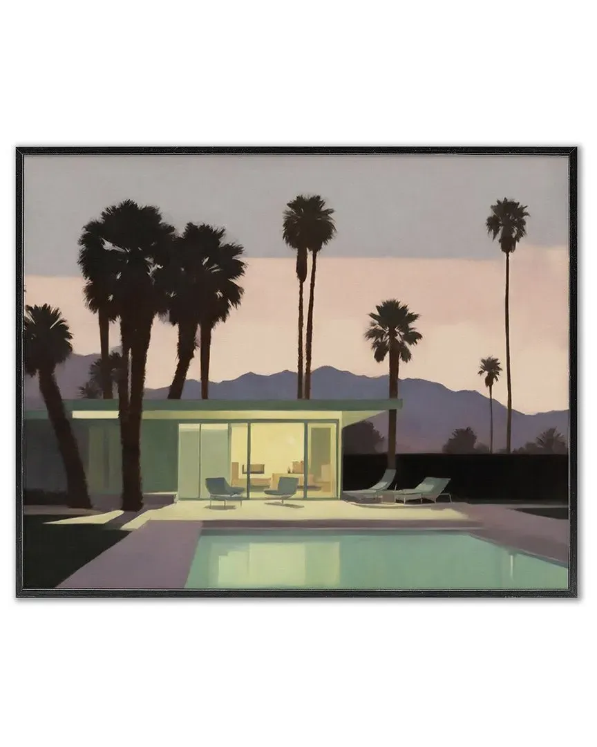 Pool Surrounded by Palms Framed Giclee Art - MDF