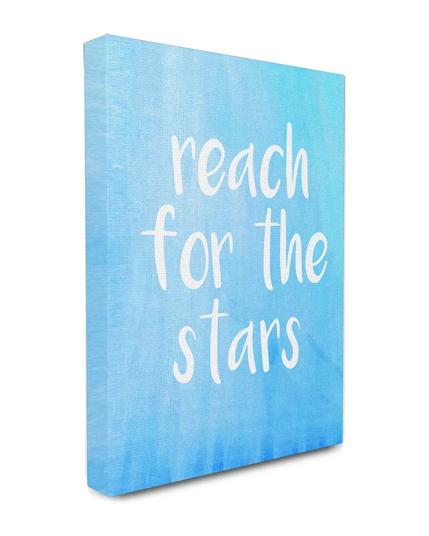 Reach For The Stars Canvas Wall Art - Blue, White image