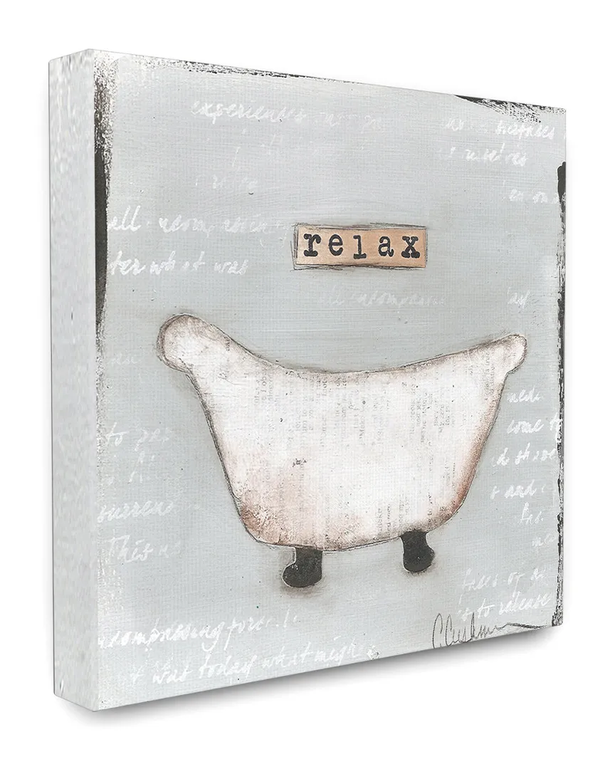 Relax Bathtub Pastels Bath Canvas Wall Art by Cassandra Cushman image