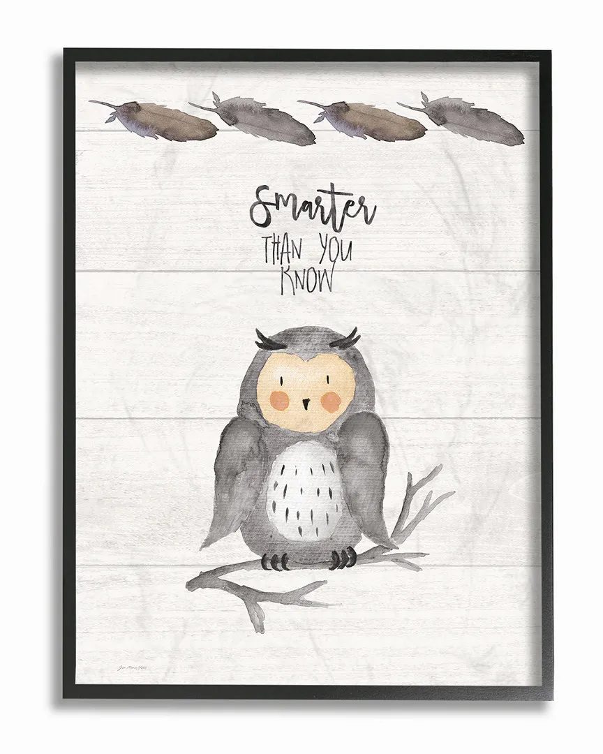 Smarter Than You Know Owl by Jo Moulton Framed Art - Black