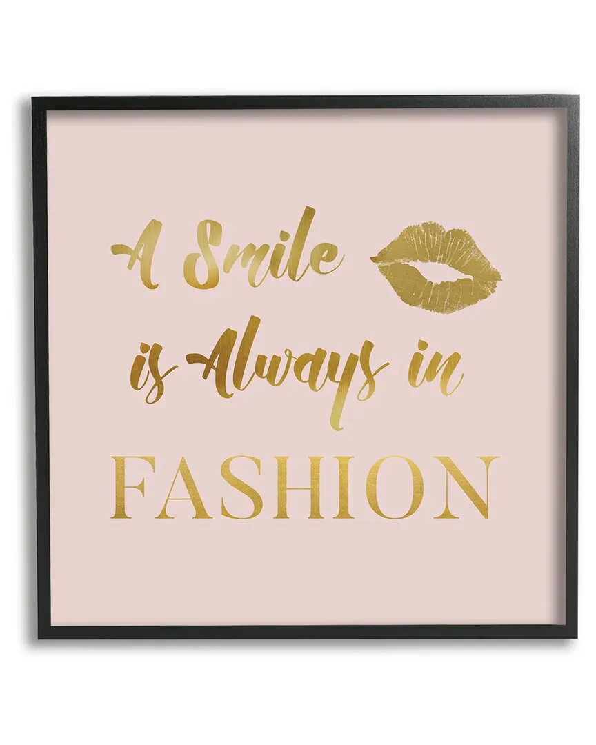 Smile Always In Fashion Glam Framed Giclee Wall Art - Black