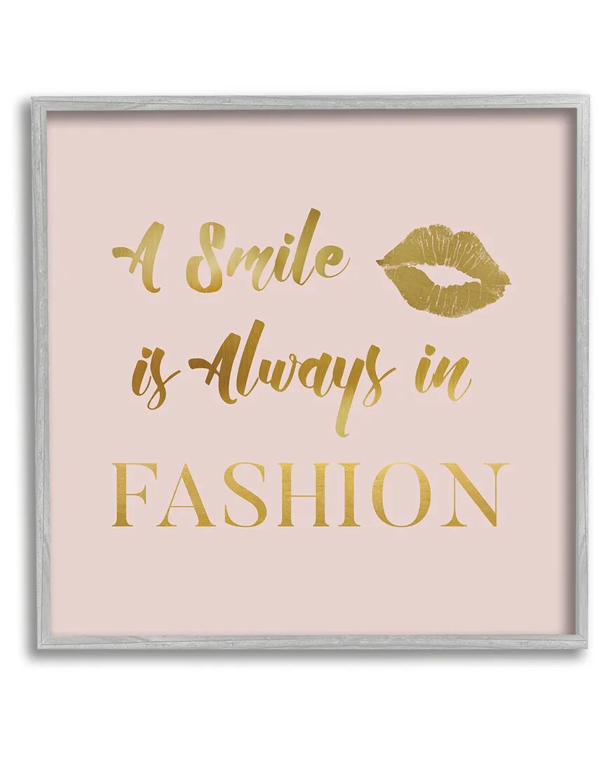 Smile Always In Fashion Glam Framed Giclee Wall Art - Gray