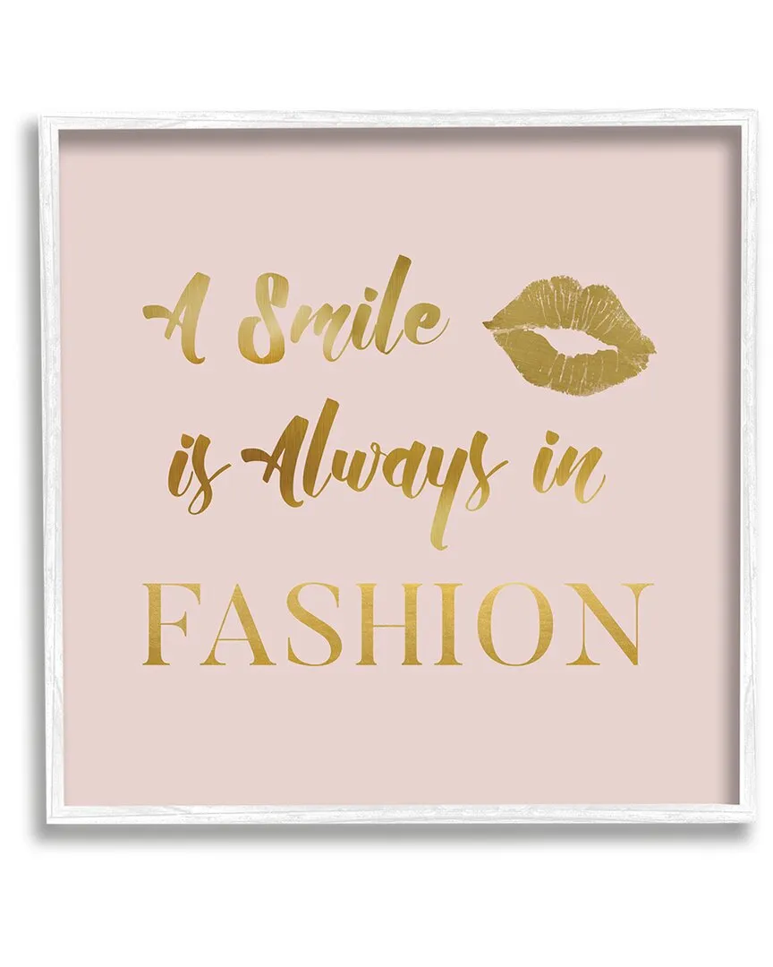 Smile Always In Fashion Glam Framed Giclee Wall Art - White