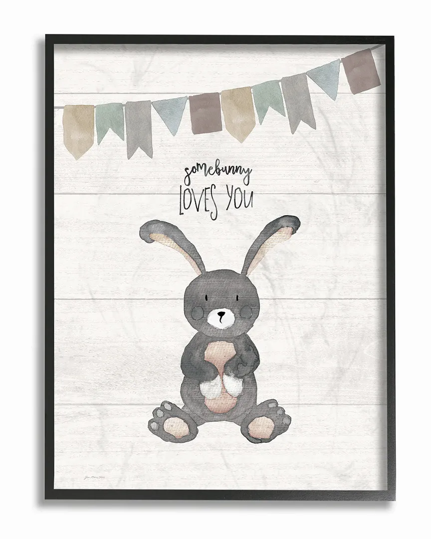 Somebunny Loves You by Jo Moulton Framed Art - Black image