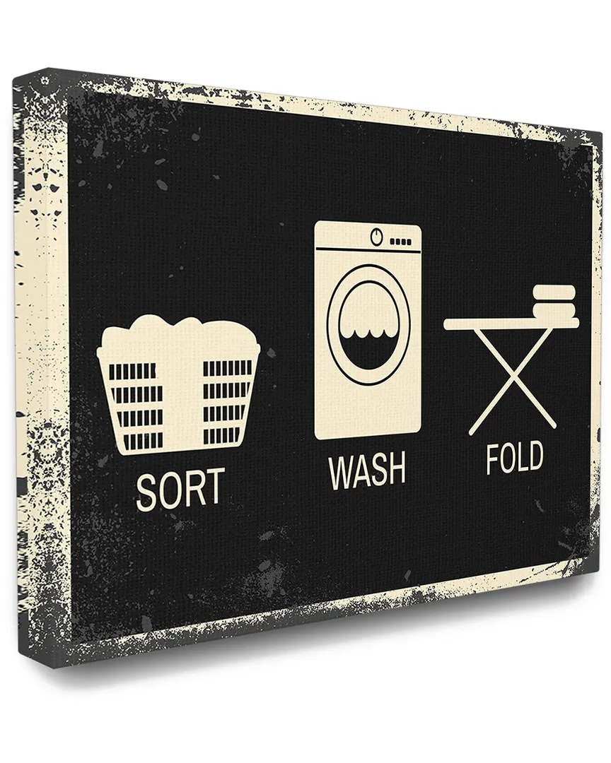 Sort Wash Fold Symbols Canvas Wall Art - Industrial image