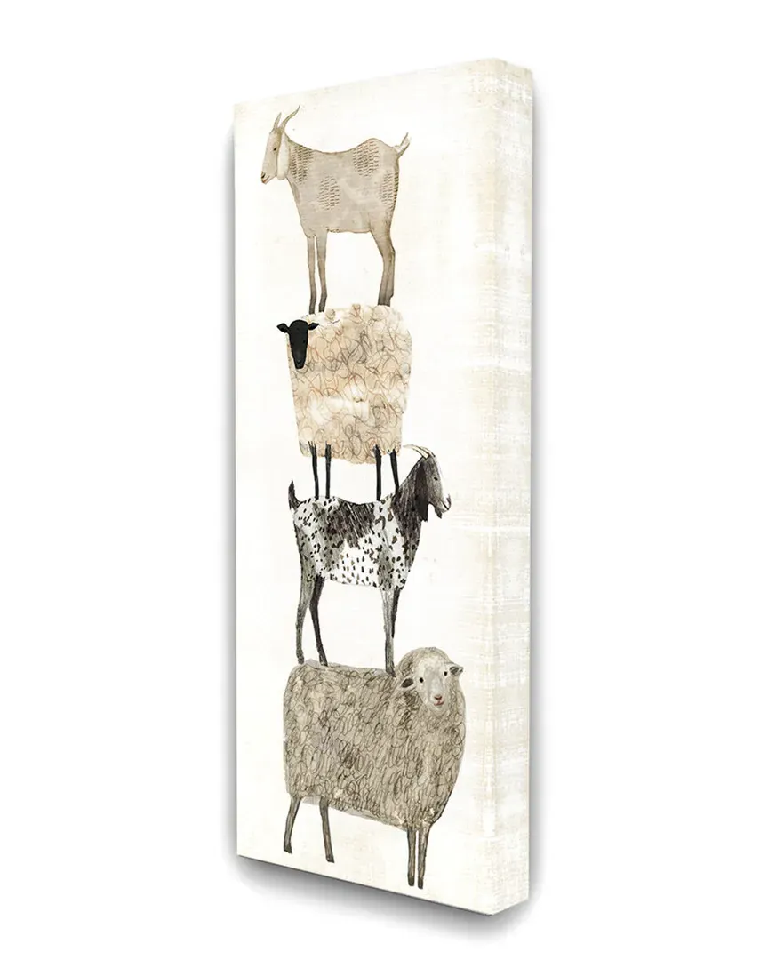 Stacked Sheep and Goats Farm Animals Canvas Art Print