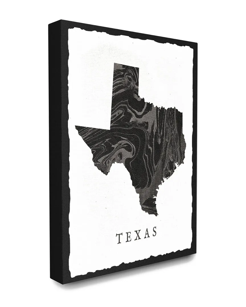 Texas State Silhouette Canvas Art Print - Black, Grey