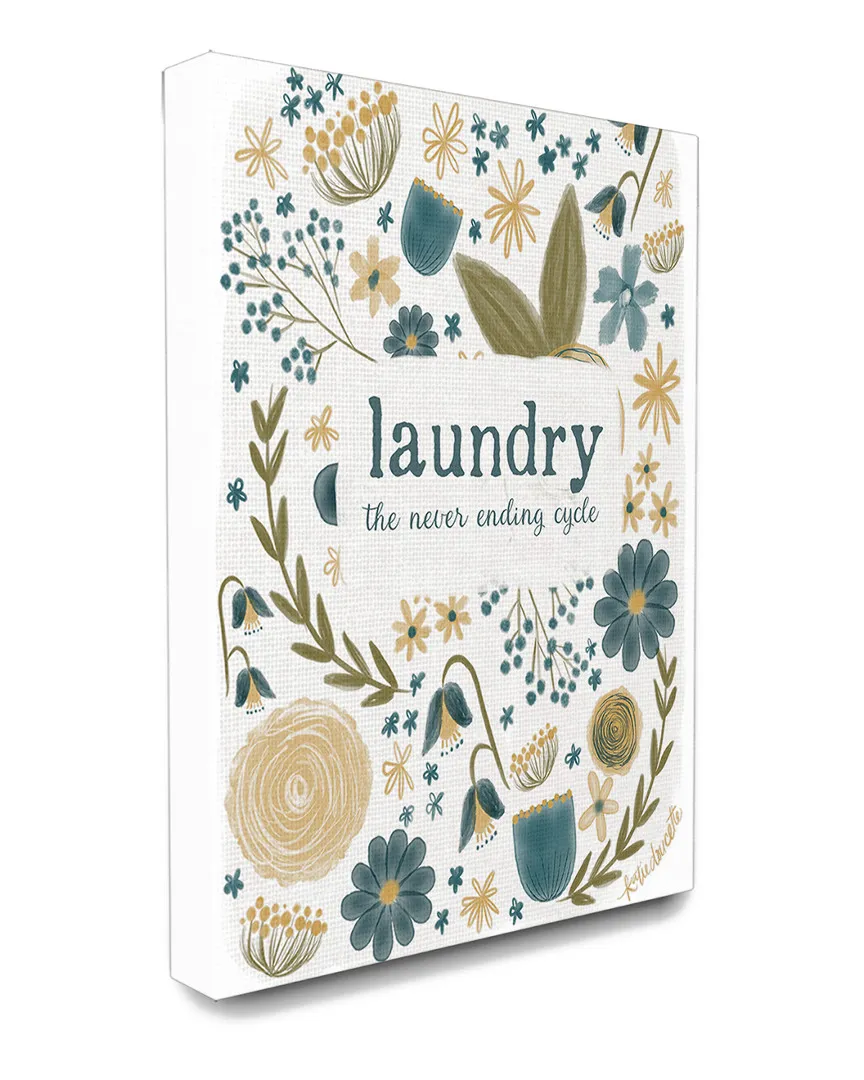 The Never Ending Cycle Floral Typography Canvas Art Print