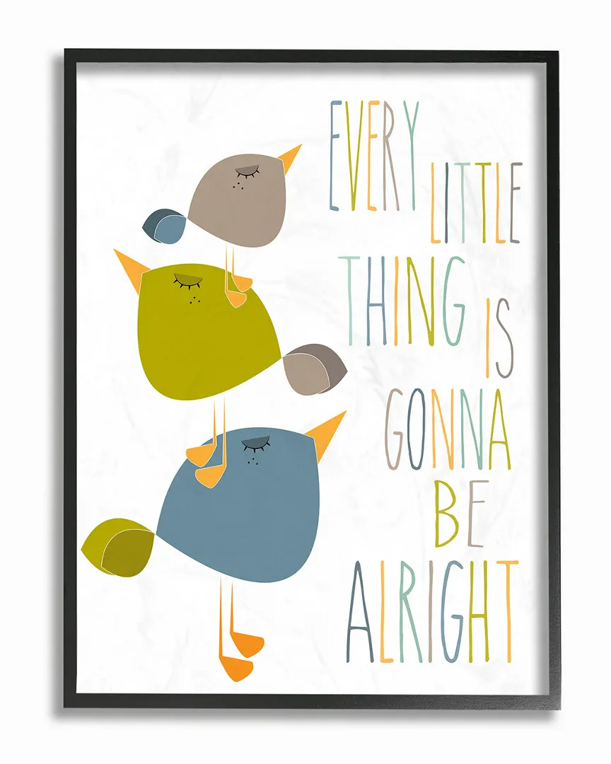 Three Little Birds Print by Karen Zukowski Framed Art - Green