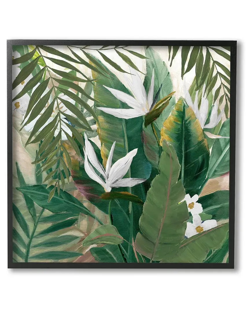 Tropical Birds Of Paradise Plant Framed Giclee Wall Art - Black