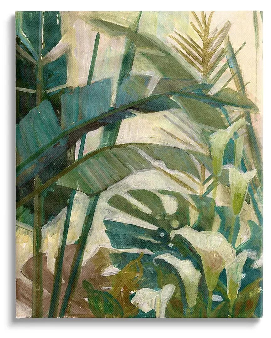 Tropical Jungle Plant Leaves Canvas Wall Art by Elaine Vollherbst-Lane