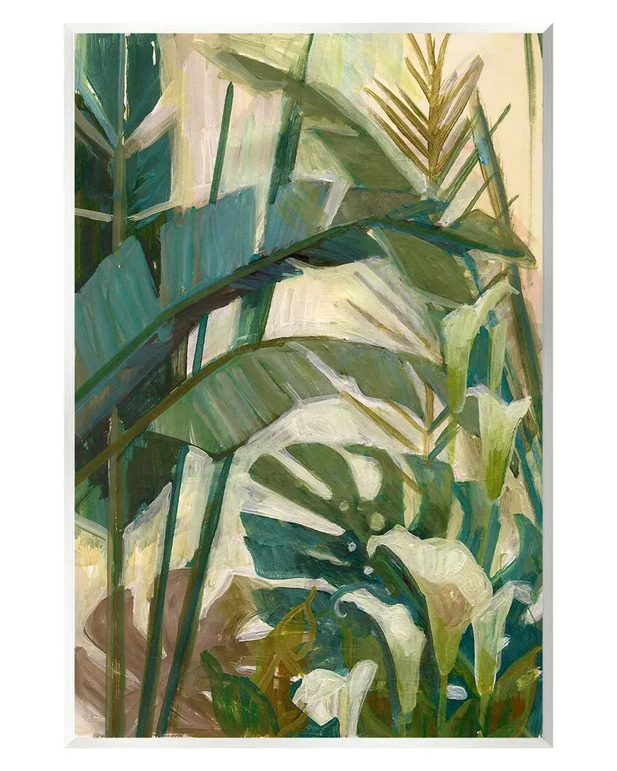 Tropical Jungle Plant Leaves Wall Plaque by Elaine Vollherbst-Lane image