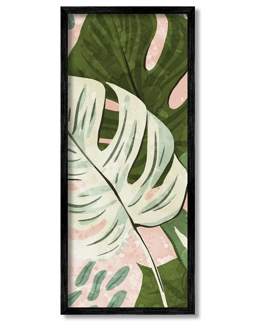 Tropical Monstera Leaf Framed Giclee Wall Art - Black