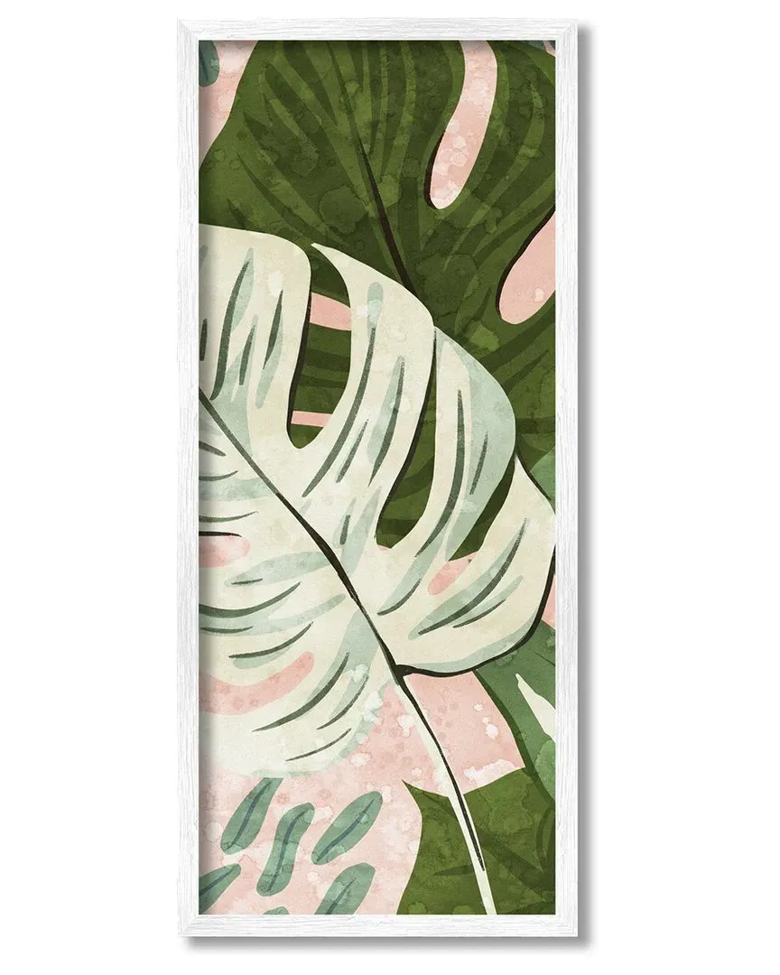 Tropical Monstera Leaf Framed Giclee Wall Art - White