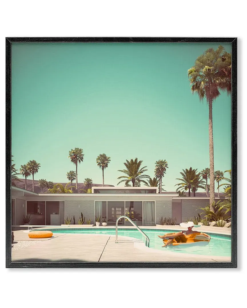 Vacation Pool Desert Retreat Framed Giclee Art - NoColor image