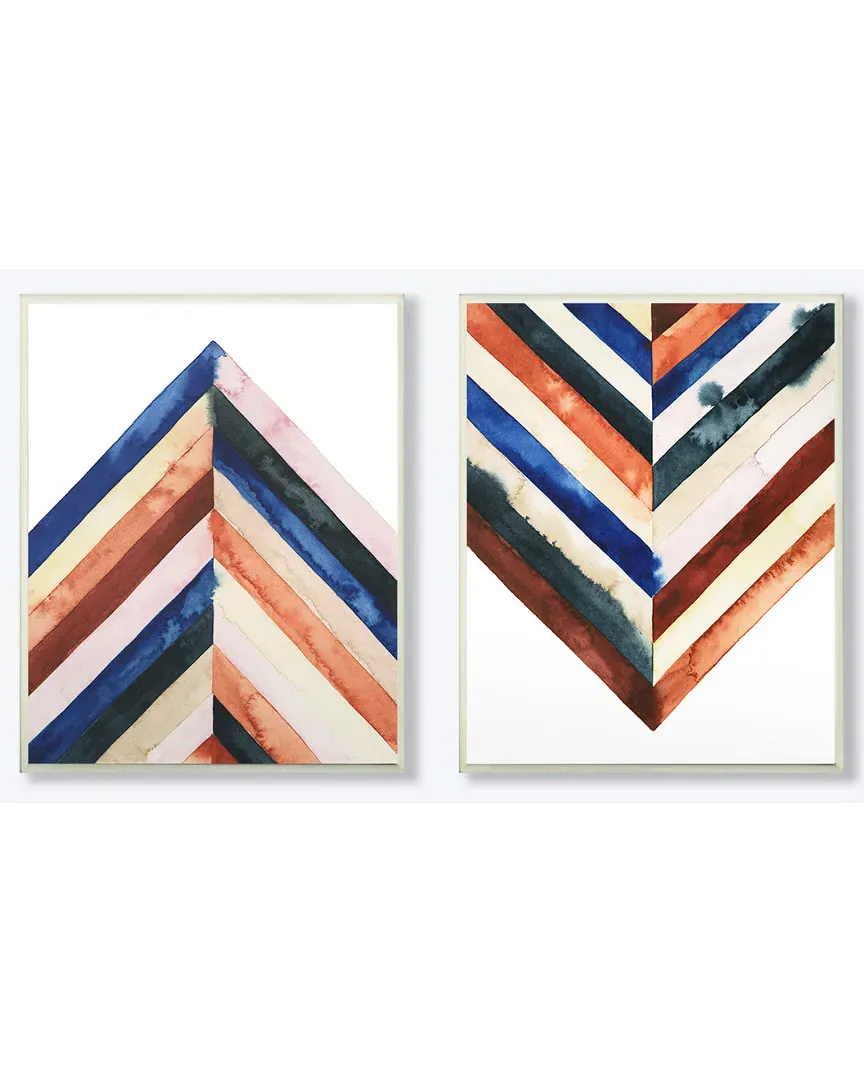 Watercolor Abstract Layered Shapes Wall Art - White Frame image