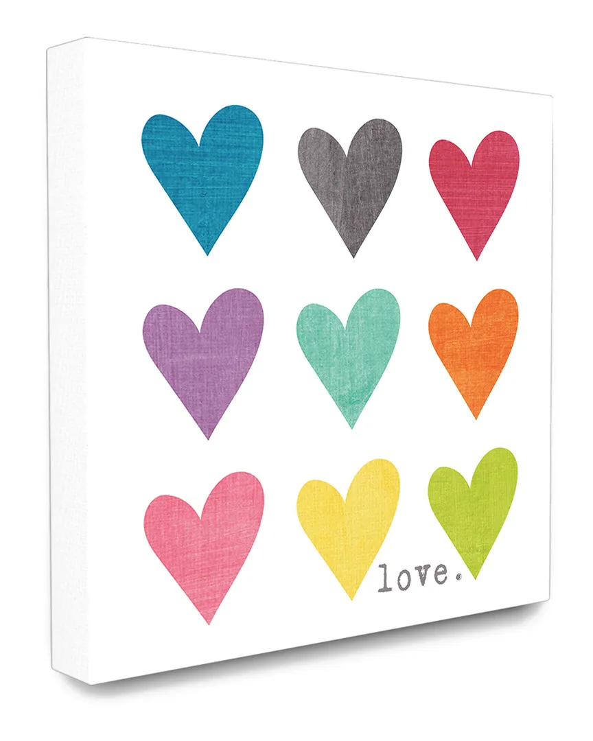 Watercolor Cute Hearts Love Canvas Art Print image