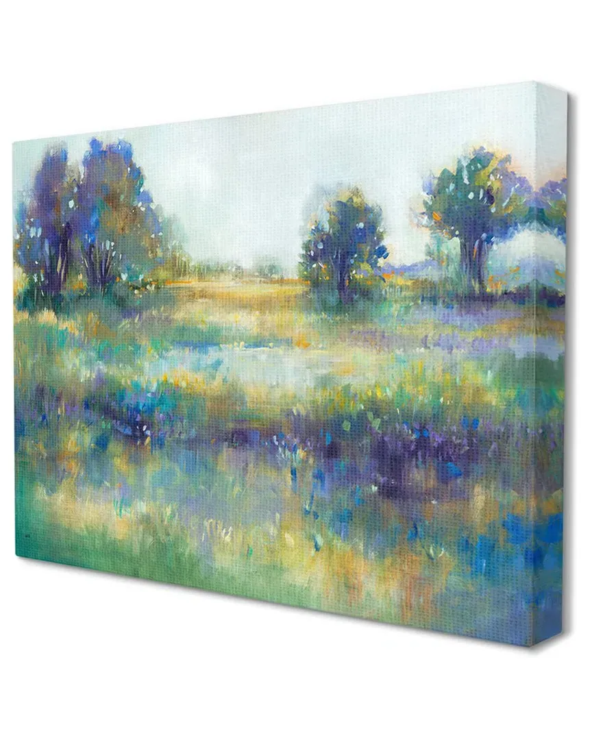 Wetland Watercolor Landscape Abstract Painting - Blue, Canvas image