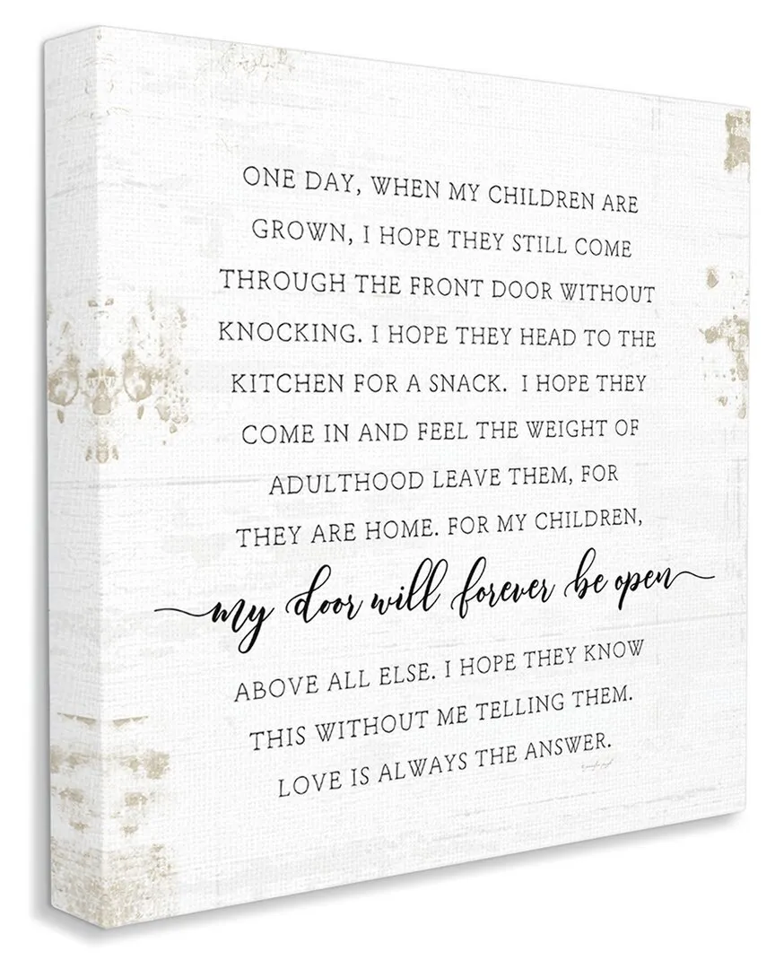 When My Children Are Grown Text Canvas Wall Art - Off-White image