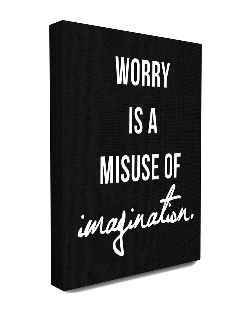Worry is a Misuse Typography Canvas Wall Art