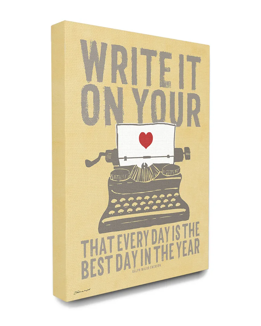 Write It On Your Heart Typewriter Canvas Art Print image