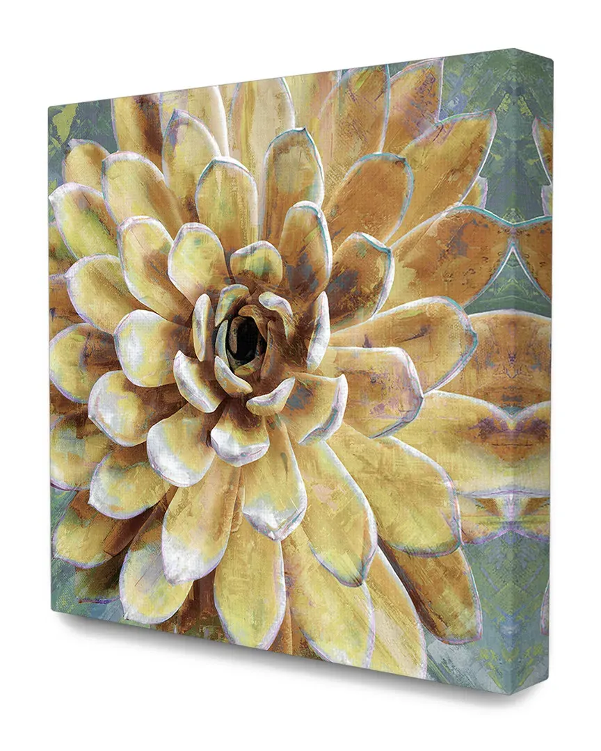 Yellow Botanical Succulent Canvas Art Print