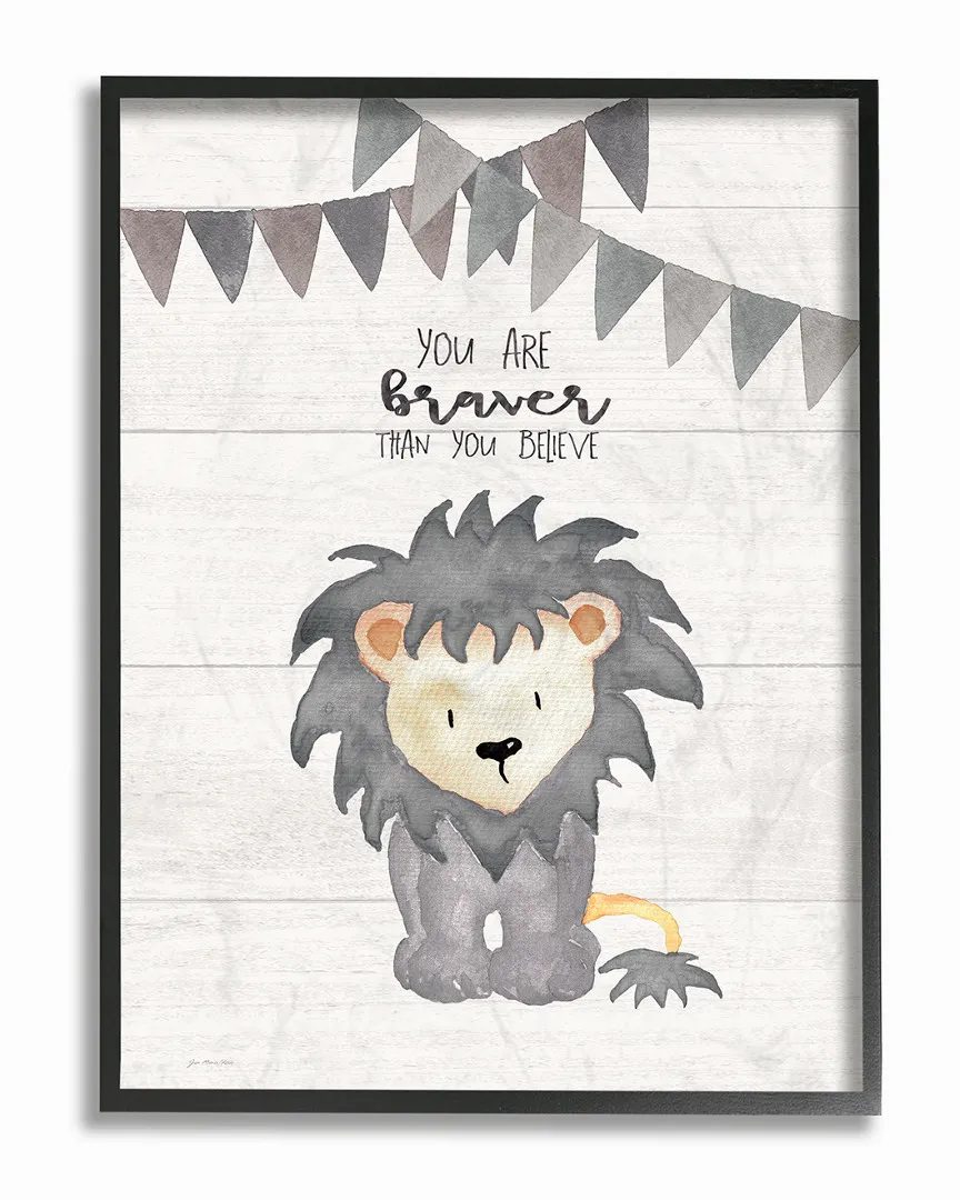 You Are Braver Lion Framed Art by Jo Moulton