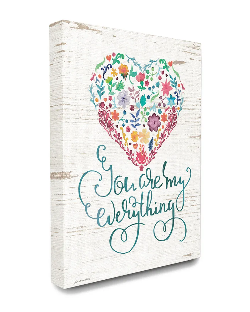 You Are My Everything Floral Heart Canvas Art Print image
