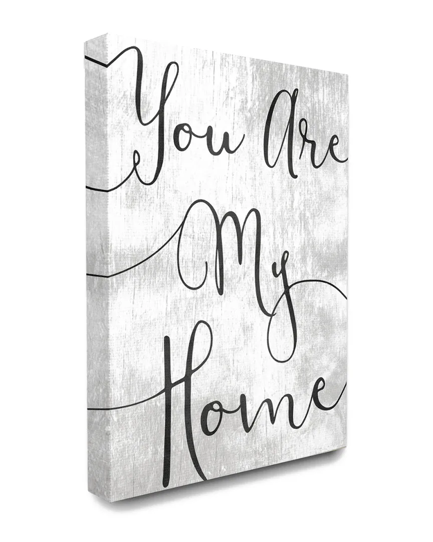 You Are My Home Cursive Typography Canvas Wall Art