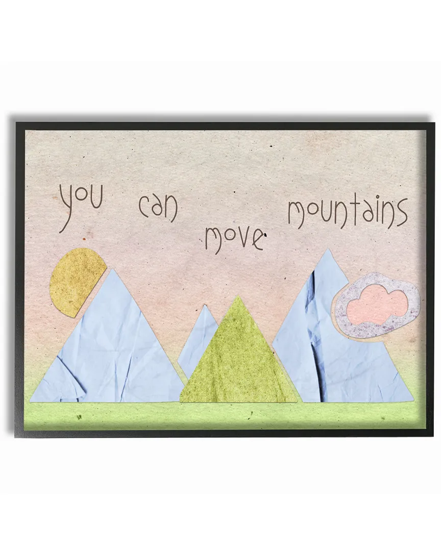 You Can Move Mountains Collage Framed Art - Pink