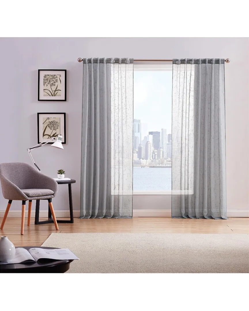 Sheer Window Panel Pair - Grey, Polyester image